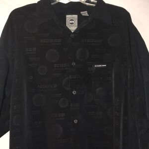 Usso Apparel Men's Black Short Sleeve Graphic Button Up Shirt Size XL